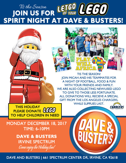 "Let Go of your LEGO" Holiday LEGO Drive at Dave & Busters